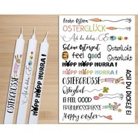 Profi A4 Kerzenfolie Kerzentattoo Diy Ostern Wasserschiebefolie Kerzen Mit Spruch Deko Stabkerzen Sprüche von SavvyStyleDesign
