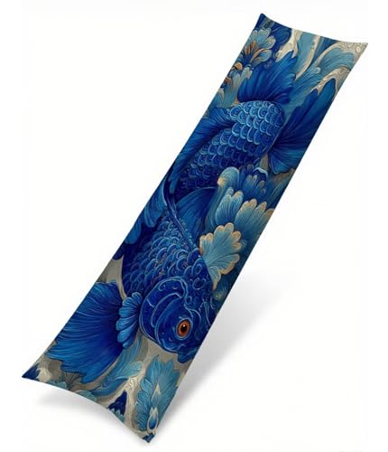 Blau Seitenschläferkissen Bezug 60 x 180 cm, Landschaft Kissenbezug 60 x 180 Kissen Seitenschläfer Goldfisch Muster Samt Verbessern Sie Schlafqualität Pillow Case für Wohnzimmer Schlafzimmer T-1425 Blau Seitenschläferkissen Bezug 60 x 180 cm, Landschaft Kissenbezug 60 x 180 Kissen Seitenschläfer Goldfisch Muster Samt Verbessern Sie Schlafqualität Pillow Case für Wohnzimmer Schlafzimmer T-1425 von Saweefog