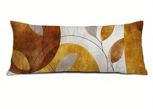 Gelb Seitenschläferkissen Bezug 40 x 145 cm, Landschaft Kissenbezug 40 x 145 Kissen Seitenschläfer Anlage Muster Leinen Verbessern Sie Schlafqualität Pillow Case für Wohnzimmer Schlafzimmer T-7357 von Saweefog