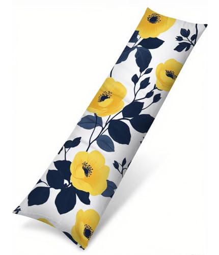 Gelb Seitenschläferkissen Bezug 60 x 180 cm, Landschaft Kissenbezug 60 x 180 Kissen Seitenschläfer Blume Muster Samt Verbessern Sie Schlafqualität Pillow Case für Sofa Wohnzimmer Schlafzimmer T-1722 Gelb Seitenschläferkissen Bezug 60 x 180 cm, Landschaft Kissenbezug 60 x 180 Kissen Seitenschläfer Blume Muster Samt Verbessern Sie Schlafqualität Pillow Case für Sofa Wohnzimmer Schlafzimmer T-1722 von Saweefog