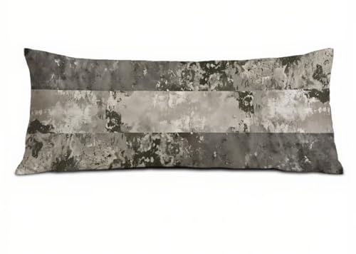 Grau Seitenschläferkissen Bezug 40 x 145, Landschaft Kissenbezug 40 x 145 Kissen Seitenschläfer Abstrakt Muster Leinen Verbessern Sie Schlafqualität Pillow Case für Sofa Wohnzimmer Schlafzimmer T-7368 von Saweefog