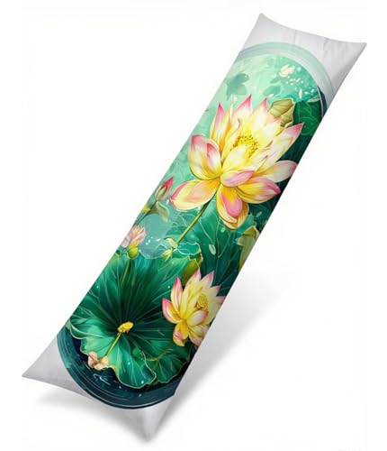 Grün Seitenschläferkissen Bezug 60 x 180 cm, Landschaft Kissenbezug 60 x 180 Kissen Seitenschläfer Lotus Muster Samt Verbessern Sie Schlafqualität Pillow Case für Sofa Wohnzimmer Schlafzimmer T-2019 Grün Seitenschläferkissen Bezug 60 x 180 cm, Landschaft Kissenbezug 60 x 180 Kissen Seitenschläfer Lotus Muster Samt Verbessern Sie Schlafqualität Pillow Case für Sofa Wohnzimmer Schlafzimmer T-2019 von Saweefog