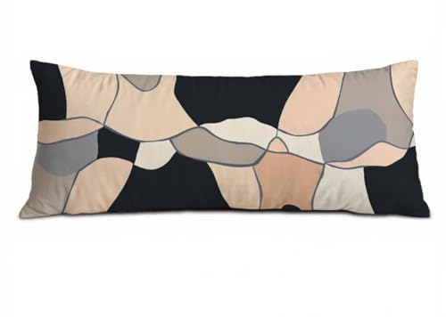 Kissenbezug 30 x 90 Seitenschläferkissen Bezug Abstrakt Kissenbezug Geometrie Kissen Seitenschläfer Leinen Verbessern Sie Schlafqualität Pillow Case, Doppelseitig Drucken für Sofa Schlafzimmer T-7234 von Saweefog