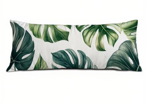 Kissenbezug 30 x 90 Seitenschläferkissen Bezug Tropisch Kissenbezug Blatt Kissen Seitenschläfer Leinen Verbessern Sie Schlafqualität Pillow Case, Doppelseitig Drucken für Sofa Schlafzimmer T-7454 von Saweefog