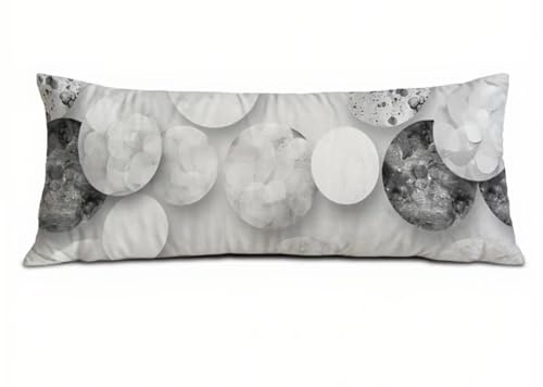 Kissenbezug 40 x 145 Seitenschläferkissen Bezug Grau Kissenbezug Abstrakt Kissen Seitenschläfer Samt Verbessern Sie Schlafqualität Pillow Case, Doppelseitig Drucken für Sofa Schlafzimmer T-7330 von Saweefog