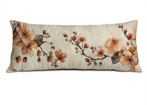 Kissenbezug 40 x 145 Seitenschläferkissen Bezug Herbst Kissenbezug Baum Kissen Seitenschläfer Samt Verbessern Sie Schlafqualität Pillow Case, Doppelseitig Kopfkissenbezug für Schlafzimmer T-8694 von Saweefog