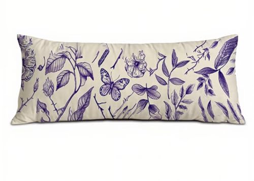 Kissenbezug 40 x 145 Seitenschläferkissen Bezug Lila Kissenbezug Anlage Kissen Seitenschläfer Samt Verbessern Sie Schlafqualität Pillow Case, Doppelseitig Kopfkissenbezug für Schlafzimmer T-7110 von Saweefog