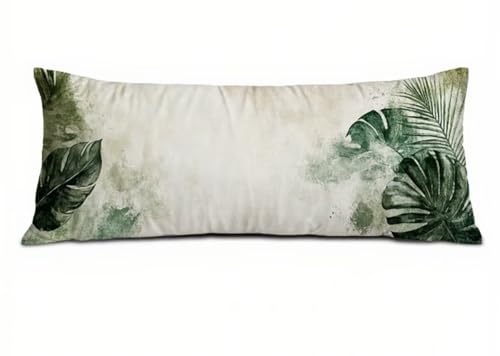 Kissenbezug 40 x 145 Seitenschläferkissen Bezug Tropisch Kissenbezug Anlage Kissen Seitenschläfer Samt Verbessern Sie Schlafqualität Pillow Case, Doppelseitig Drucken für Sofa Schlafzimmer T-7407 von Saweefog