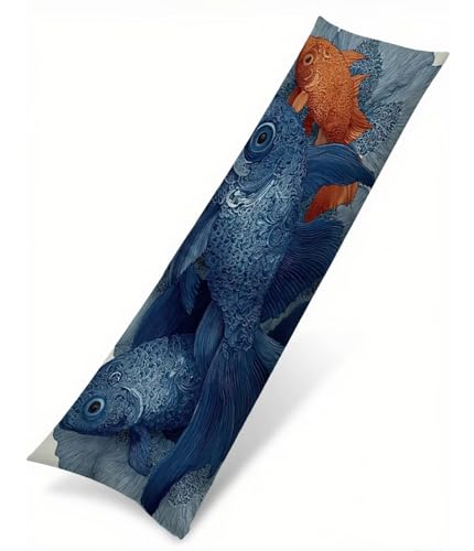 Seitenschläferkissen Bezug Blau Kissenbezug 30 x 90 Schwangerschaftskissen Fisch, Samt Atmungsaktiv und Weich Body Pillow Case, für Deko Wohnzimmer Sofa Kopfkissenbezug, Geschenke für Fraue T-2246 Seitenschläferkissen Bezug Blau Kissenbezug 30 x 90 Schwangerschaftskissen Fisch, Samt Atmungsaktiv und Weich Body Pillow Case, für Deko Wohnzimmer Sofa Kopfkissenbezug, Geschenke für Fraue T-2246 von Saweefog