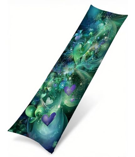 Seitenschläferkissen Bezug Grün Kissenbezug 40 x 120 Schwangerschaftskissen Blume, Leinen Atmungsaktiv und Weich Body Pillow, für Deko Wohnzimmer Sofa Kopfkissenbezug, Geschenke für Fraue T-2010 Seitenschläferkissen Bezug Grün Kissenbezug 40 x 120 Schwangerschaftskissen Blume, Leinen Atmungsaktiv und Weich Body Pillow, für Deko Wohnzimmer Sofa Kopfkissenbezug, Geschenke für Fraue T-2010 von Saweefog