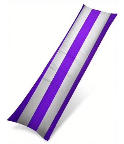 Seitenschläferkissen Bezug Lila Kissenbezug 50 x 150 Schwangerschaftskissen Streifen, Samt Atmungsaktiv und Weich Body Pillow, für Deko Wohnzimmer Sofa Kopfkissenbezug, Geschenke für Fraue T-1677 von Saweefog