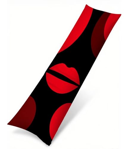 Seitenschläferkissen Bezug Rot Kissenbezug 50 x 150 Schwangerschaftskissen Lippen, Samt Atmungsaktiv und Weich Body Pillow, für Deko Wohnzimmer Sofa Kopfkissenbezug, Geschenke für Fraue T-2392 Seitenschläferkissen Bezug Rot Kissenbezug 50 x 150 Schwangerschaftskissen Lippen, Samt Atmungsaktiv und Weich Body Pillow, für Deko Wohnzimmer Sofa Kopfkissenbezug, Geschenke für Fraue T-2392 von Saweefog