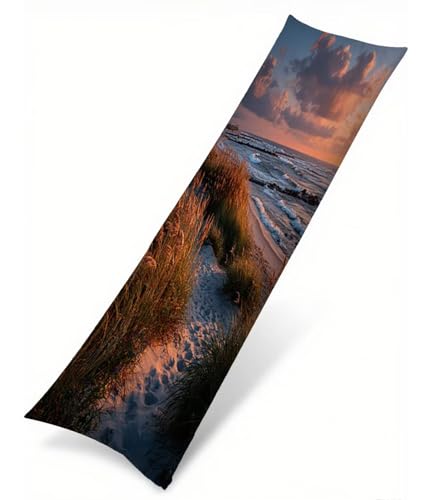 Seitenschläferkissen Bezug Strand Kissenbezug 60 x 180 Schwangerschaftskissen Landschaft, Leinen Atmungsaktiv und Weich Body Pillow, für Deko Wohnzimmer Sofa Kopfkissenbezug, Geschenke Fraue T-1485 Seitenschläferkissen Bezug Strand Kissenbezug 60 x 180 Schwangerschaftskissen Landschaft, Leinen Atmungsaktiv und Weich Body Pillow, für Deko Wohnzimmer Sofa Kopfkissenbezug, Geschenke Fraue T-1485 von Saweefog