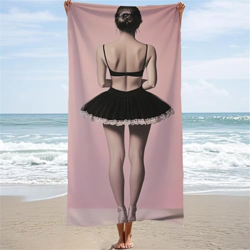 Strandtuch Rosa Hamamtuch Groß 60x120 cm Mikrofaser Badetuch Mädchen Saunahandtuch, Outdoor Schnelltrocknendes Handtuch, Stranddecke Sandfrei Wasserabsorbierend Handtücher Strand Sporthandtuch W-10452 von Saweefog