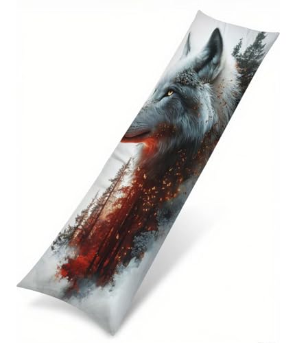 Tier Seitenschläferkissen Bezug 40 x 120 cm, Landschaft Kissenbezug 40 x 120 Kissen Seitenschläfer Wolf Muster Samt Verbessern Sie Schlafqualität Pillow Case für Sofa Wohnzimmer Schlafzimmer T-1598 Tier Seitenschläferkissen Bezug 40 x 120 cm, Landschaft Kissenbezug 40 x 120 Kissen Seitenschläfer Wolf Muster Samt Verbessern Sie Schlafqualität Pillow Case für Sofa Wohnzimmer Schlafzimmer T-1598 von Saweefog
