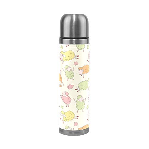 Cartoon Niedlichen Schaf Trinkflasche Edelstahl Thermoskanne Wasserflasche Thermoflasche Doppelwandig Isolierte Flasche Vakuum für 500ML Sport Kaffee Tee von Sawhonn