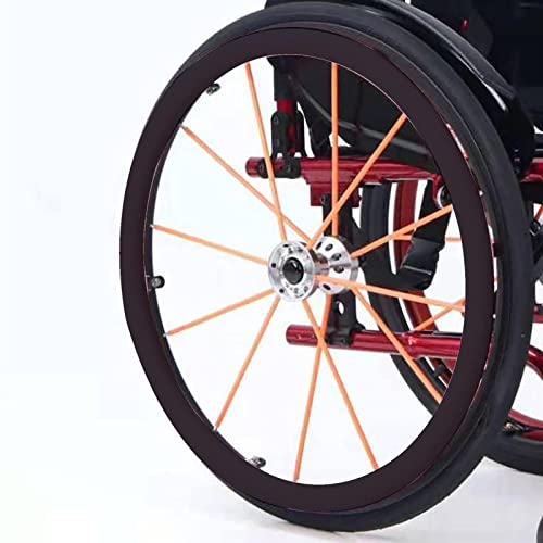 Sawmew 1 Paar Rollstuhl-Greifreifen-Abdeckungen mit Rollstuhl-Sicherheitsgurt, Rutschfester Rollstuhl-Greifring-Abdeckung, Rollstuhl-Zubehör für Senioren, Erwachsene, Silikon-Rollstuhl-Radabdeckungen von Sawmew