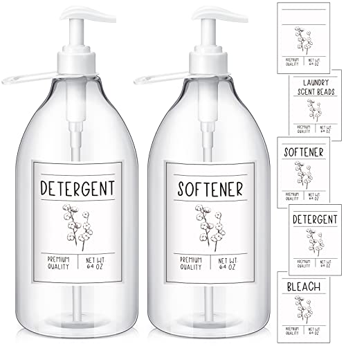 Sawysine 2 Stück Waschmittelspender 1,8 l Flüssigwaschmittelspender Kunststoff Waschmittelbehälter Weichspüler Spender mit Pumpkappen und 45 Wäscheetiketten Sawysine 2 Stück Waschmittelspender 1,8 l Flüssigwaschmittelspender Kunststoff Waschmittelbehälter Weichspüler Spender mit Pumpkappen und 45 Wäscheetiketten von Sawysine