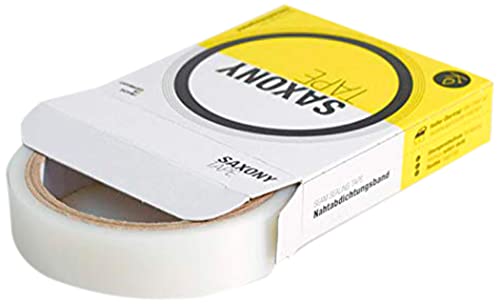 Saxony Tape Nahtabdichtungsband, 0,09 mm Stärke, transparent. Für Zier- und Funktionsnähte von Bekleidung und technischen Textilien. Einfacher Übertrag durch Aufbügeln (10m x 22mm) von Saxony Tape