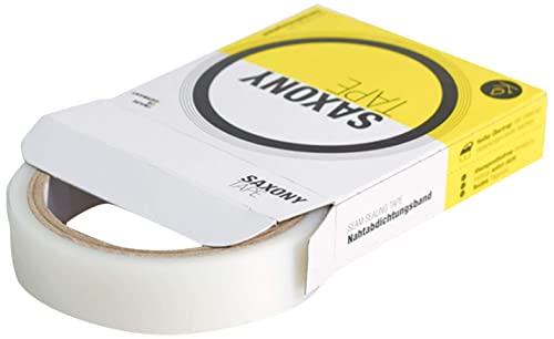 Saxony Tape Nahtabdichtungsband, 0,09 mm Stärke, transparent. Für Zier- und Funktionsnähte von Bekleidung und technischen Textilien. Einfacher Übertrag durch Aufbügeln (50m x 30mm) von Saxony Tape