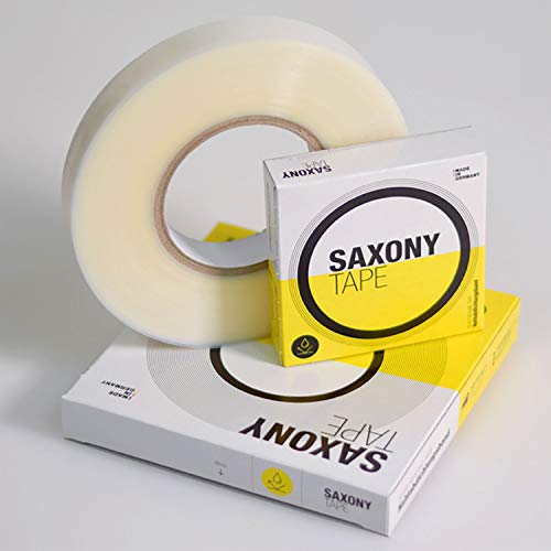 Saxony Tape Nahtabdichtungsband, 0,09 mm Stärke, transparent. Für Zier- und Funktionsnähte von Bekleidung und technischen Textilien. Einfacher Übertrag durch Aufbügeln (50m x 14mm) von Saxony Tape