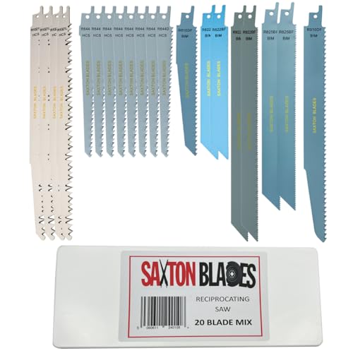 20-Klingen-Säbelsäge von Saxton Blades, für Holz und Metall, perfekt für Bosch, Dewalt, Makita - RPR20MXA von Saxton