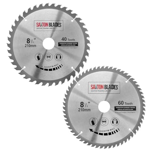 TCT210MXA Saxton Kreissägeblatt A für Festool Bosch Makita Dewalt 210 x 30 mm, 2 Stück von Saxton
