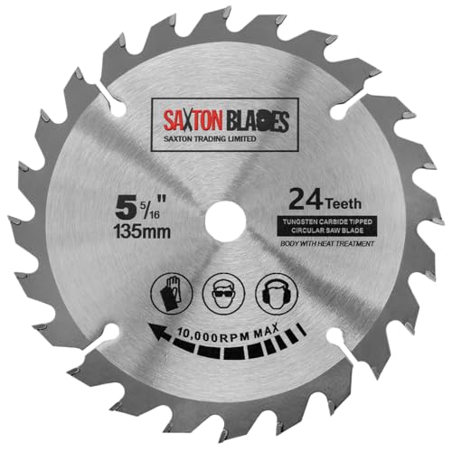 tct13524t Saxton TCT Kreissägeblatt Holz Sägeblatt 135 mm x 12.7 mm Bohrung x 24T für Bosch Makita Dewalt von Saxton Blades