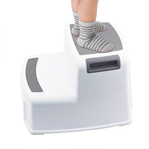 Sayiant Tritthocker, zweistufiger Tritthocker, Kinderbadezimmer, Rutschfester Fußtritt, Handwäsche, Trainings-Hocker, für Töpfchentraining von Sayiant