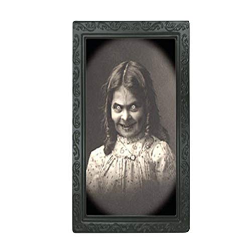 Sayla Halloween Dekoration Horror Bilderrahmen Lentikular 3D wechselndes Gesicht Scary Portrait Haunted Spooky (A) von Sayla