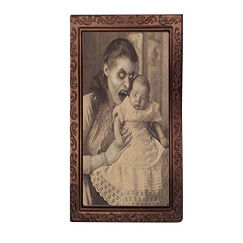 Sayla Halloween Dekoration Horror Bilderrahmen Lentikular 3D wechselndes Gesicht Scary Portrait Haunted Spooky (B) von Sayla