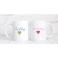 2Er Set Mama Und Papa Tassen| Geschenk Für Neue Eltern| Neues Geschenk| Mumie To Be von Sazzamaroos