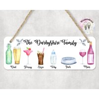 Benutzerdefiniertes Familienschild | Personalisierte Alkohol Plakette Benutzerdefinierte Familienporträt Geschenk Zum Geburtstag, Weihnachten Für von Sazzamaroos