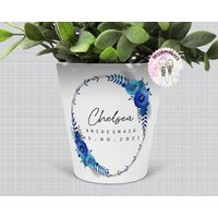 Personalisierter Blumentopf Für Brautjungfer | Blaue Hochzeit Hochzeitsgeschenk Trauzeugin| Pflanzen Geschenk Zur von Sazzamaroos