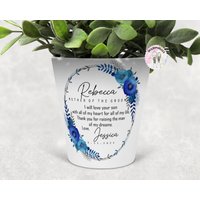 Personalisierter Mutter Des Bräutigams Blumentopf | Blaue Hochzeit Hochzeitsgeschenk Von Schwiegertochter| Der Braut Pflanze Zur von Sazzamaroos