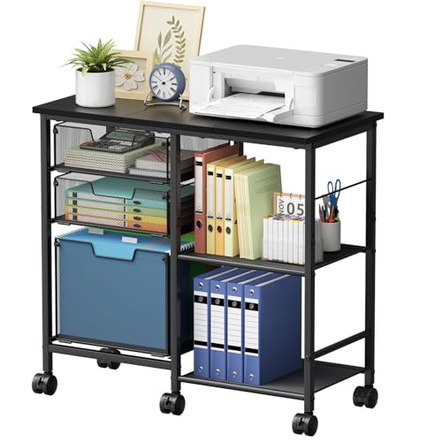Sbanmao Aktenschrank mit 3 Schubladen, mit offenem Aufbewahrungsregal, Aufbewahrung unter dem Schreibtisch, Hängeregistratur-Ordner mit Rollen, mobiler Druckerständer, Mehrzweck-Bastelwagen für Sbanmao Aktenschrank mit 3 Schubladen, mit offenem Aufbewahrungsregal, Aufbewahrung unter dem Schreibtisch, Hängeregistratur-Ordner mit Rollen, mobiler Druckerständer, Mehrzweck-Bastelwagen für von Sbanmao