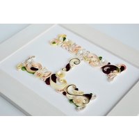 Einzigartige Papierbrief Kunst Für Den Hochzeitstag Der Eltern - Gerahmtes Kunstwerk in Farben Creme Und Beige Einzigartige Papierbrief Kunst Für Den Hochzeitstag Der Eltern - Gerahmtes Kunstwerk in Farben Creme Und Beige von SbirOtak