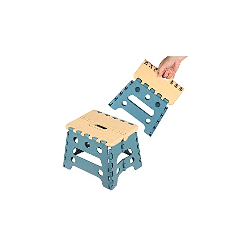 Sbomi Faltbar Küchenhocker Klapptritt Bad-Hocker Klappbar Garten Klappstuhl Klein Kinderfußbank Kindertritt Aufstiegshilfe Waschbecken Für Kinder Erwachsene (18 cm hoch – blau) von Sbomi