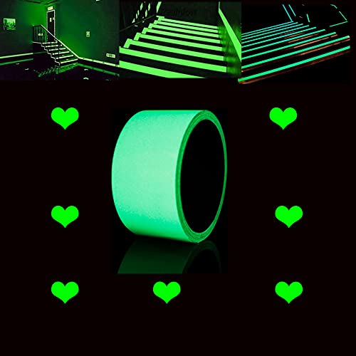 Sbomi Leuchtendes Band - Leuchtklebeband Grünes Licht Leuchtband Aufkleber - Fluoreszierendes selbstleuchtendes Klebeband Sicherheitsband, Warnband für Treppen, Stufen, Bühnenbedarf (50mm*10m) von Sbomi