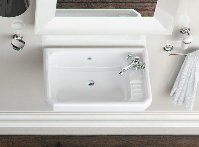 Gästewaschbecken Retro/Vintage Serie Romana Weiß von Sbordoni Gästewaschbecken Retro/Vintage Serie Romana Weiß von Sbordoni von Sbordoni