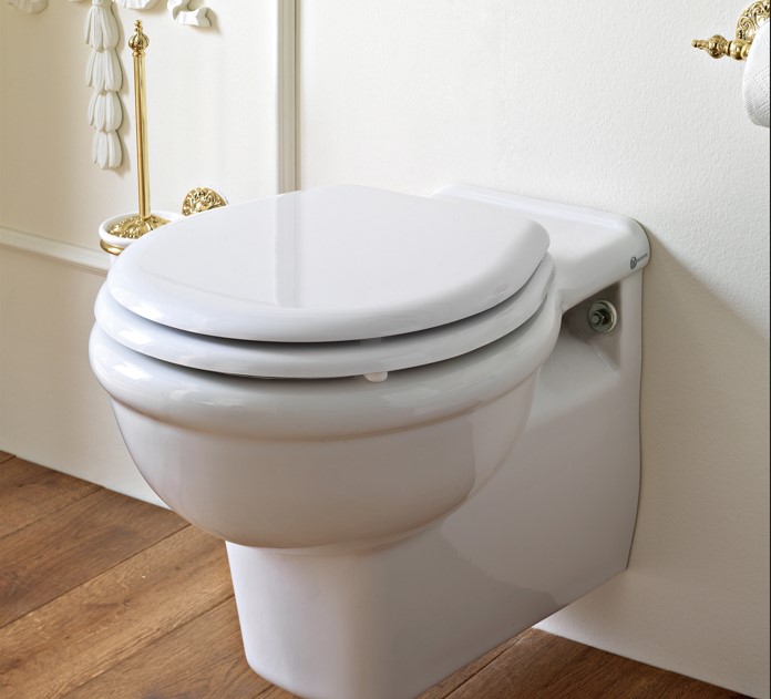 WC Abgang waagrecht/WC wandhängend Retro/Vintage Serie Palladio Weiß von Sbordoni von Sbordoni