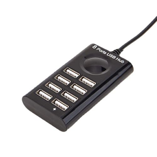 USB-2.0-Hubs mit 8 Anschlüssen, schnelle Datenübertragung bis zu 480 Mbit/s, verlängertes 100 cm langes Kabel für flexible Verbindungen, schnelle Geschwindigkeitsschnittstellen von Sbshiouu