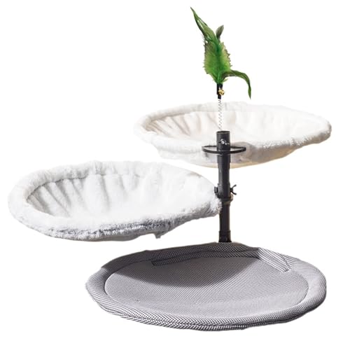 Sbshiouu Verstellbare Katzen Für Schreibtisch Stahlrahmen Platz Sparende Hängematte Mit Atmungsaktivem Stoff Ergonomisch Haustierbett Vertikale Raumkatzen Bett von Sbshiouu
