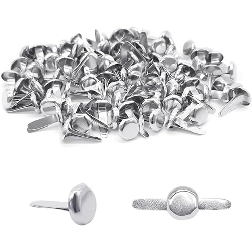 100 Stück mehrfarbige Splinten, Pastell-Metall-Bind-Verschlüsse, runde Klammern für Bastelprojekte, Scrapbooking, Büro (8 mm x 14 mm) von Sbuxhrkid