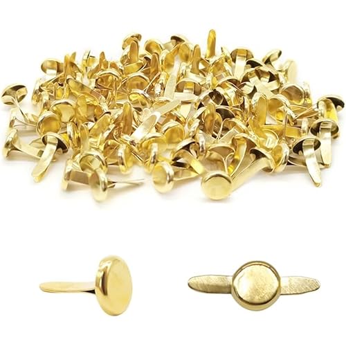 100 Stück mehrfarbige Splinten, Pastell-Metall-Bind-Verschlüsse, runde Klammern für Bastelprojekte, Scrapbooking, Büro (8 mm x 14 mm) von Sbuxhrkid