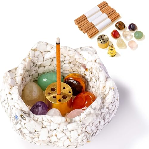 Lotus-Räuchergefäß aus Kunstharz mit abnehmbarem Aschesammler – 15-teiliges Set für Meditation, Yoga und spirituelle Heimdekoration von Sbuxhrkid