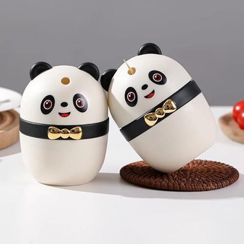 Sbuxhrkid Panda-Zahnstocherspender, Kunststoff-Zahnstocherhalter mit Deckel, Organizer für Küche, Esstisch und Heimdekoration, 2 Stück Sbuxhrkid Panda-Zahnstocherspender, Kunststoff-Zahnstocherhalter mit Deckel, Organizer für Küche, Esstisch und Heimdekoration, 2 Stück von Sbuxhrkid