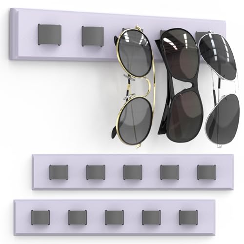 Sbuxhrkid Sonnenbrillen-Organizer, Wandmontage, Sonnenbrillen-Organizer, Holz-Brillen-Halter, Sonnenbrillen-Halter zum Aufhängen Ihrer mehreren Brillen, für Wand, Heimdekoration, 3, Violett von Sbuxhrkid