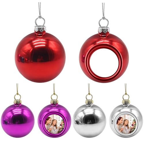 3 Stück DIY Weihnachtskugel Ornamente Set,8cm Acryl Bruchfeste Kugeln Weihnachtsbaum Dekorationen,Neujahrsparty Hochzeit Feiertag Weihnachtsdekoration,Weihnachtskugeln Plastikkugeln (B) von Sbyhbhyds