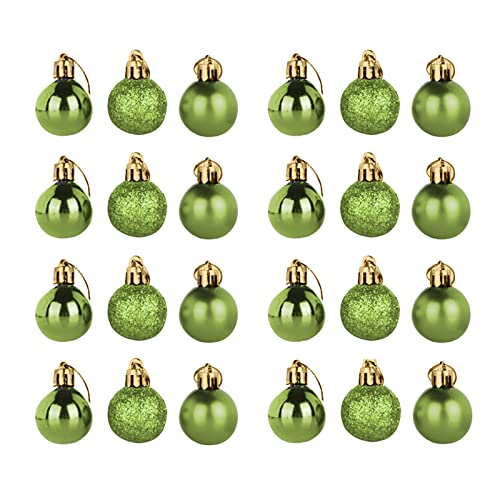 36 Stück Weihnachtskugeln Set Weihnachtsschmuck Ornamente, Bruchsichere Glitzer Bunt,3cm Mini Goldene Kunststoff Christ Baumkugeln Weihnachten draußen Weihnachtsdeko (A-b, One Size) von Sbyhbhyds